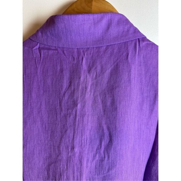 Purple collared sleeveless button down shirt - Picture 6 of 9